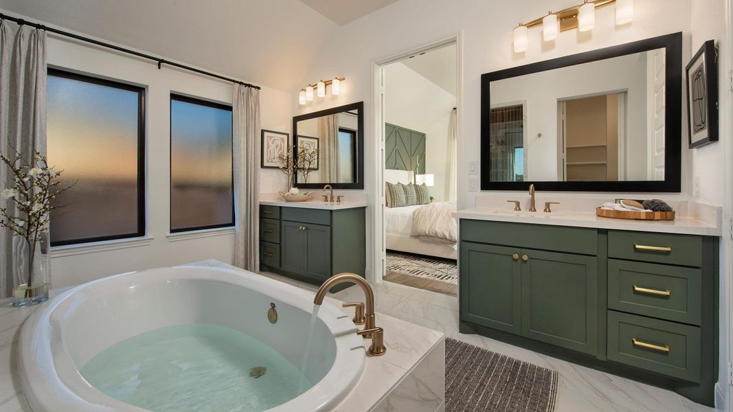 Furnished interior view inside a new home in Lariat 50', Liberty Hill (Image 9).