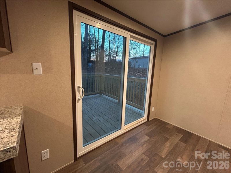 Sliding glass door in Dining Room