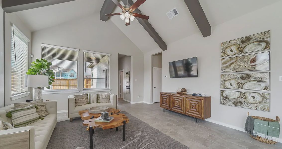 Representative furnished interior of a home built from the Orlando by Chesmar Homes in The Trails, New Caney (Image 4).