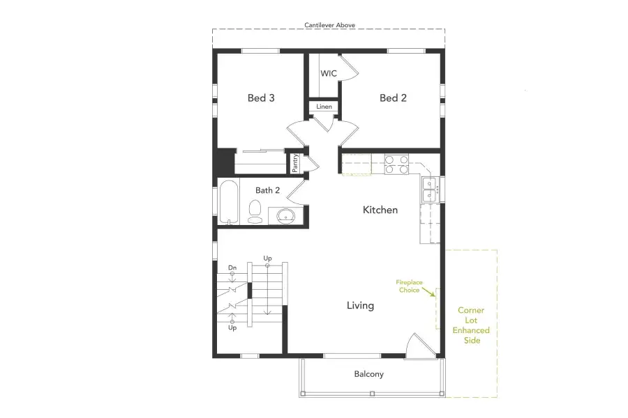 2D floor plan layout of this home in Banning Lewis Ranch - New Homes Colorado Springs, Colorado Springs, CO (Image 3).