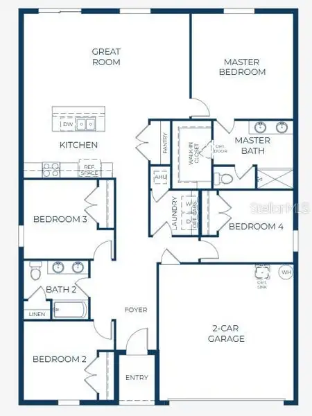 2D floor plan layout of this home in Oakhaven Walk, Gainesville, FL (Image 3).