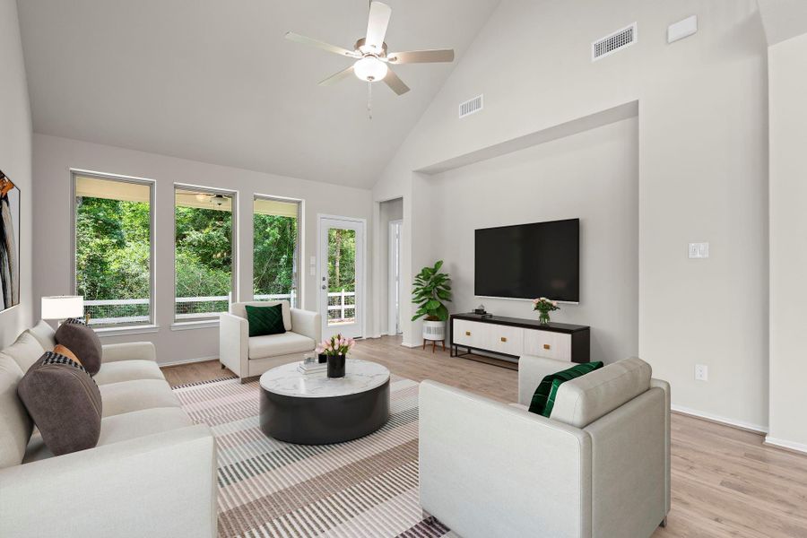 Furnished interior view inside a new home in Two Step Farm, Montgomery (Image 14). Furnished interior view inside a new home in Two Step Farm, Montgomery (Image 14).