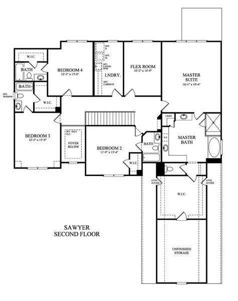 2D floor plan layout for the Sawyer by Peachtree Residential in White Post on Lake Lanier, Gainesville, GA (Image 3). 2D floor plan layout for the Sawyer by Peachtree Residential in White Post on Lake Lanier, Gainesville, GA (Image 3).