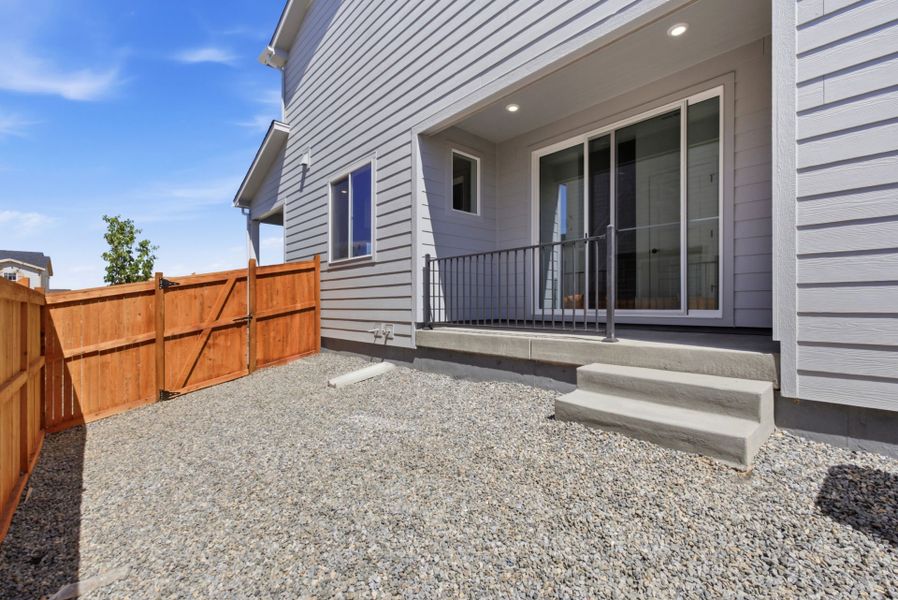 Exterior details and patio area of a home in Sky Ranch, Watkins (Image 25). Exterior details and patio area of a home in Sky Ranch, Watkins (Image 25).