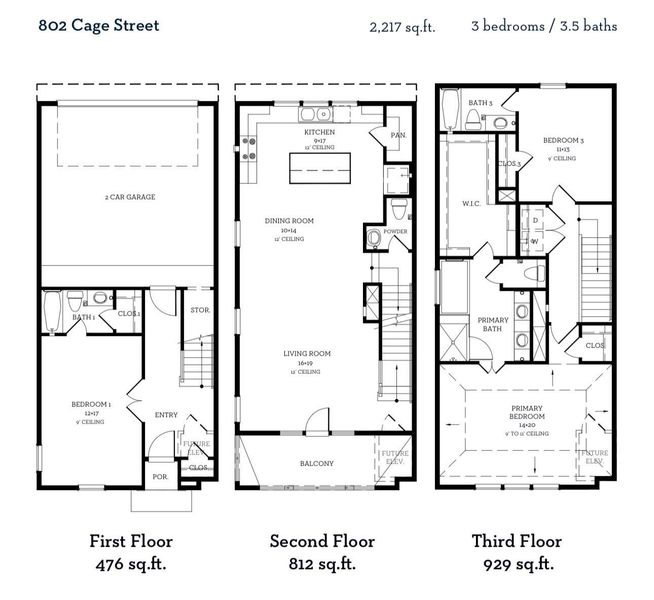 Floor plan for 802 Cage Street.