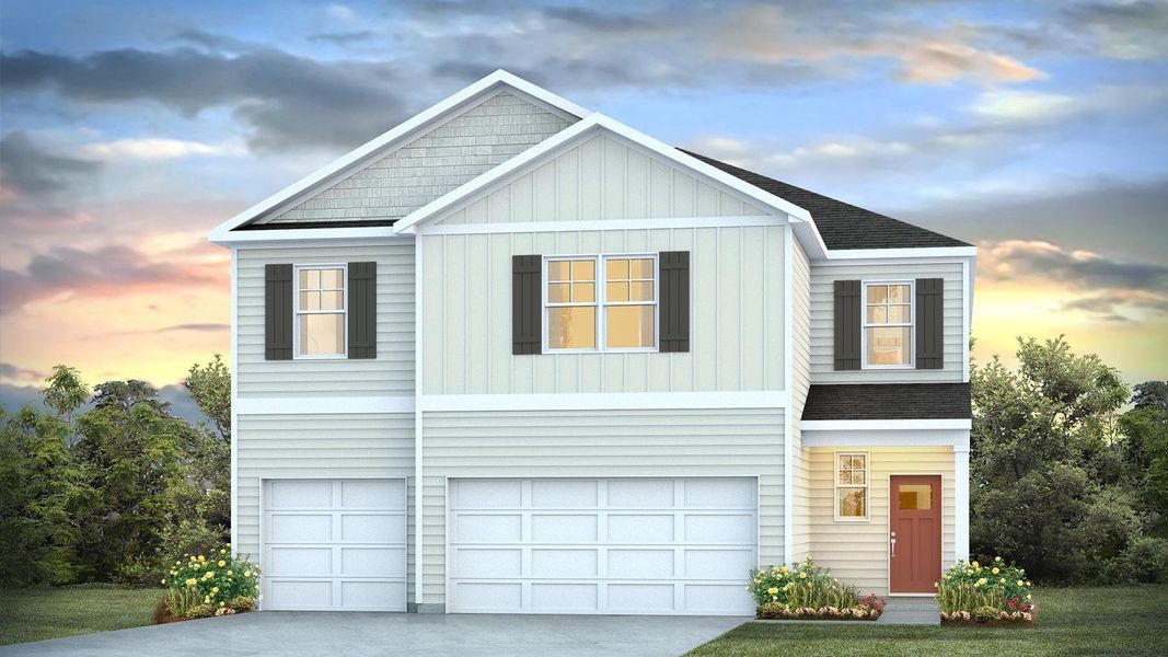 Representative exterior photo of a completed home built from the Guilford by D.R. Horton in Laurel Grove, Guyton, GA (Image 1). Representative exterior photo of a completed home built from the Guilford by D.R. Horton in Laurel Grove, Guyton, GA (Image 1).