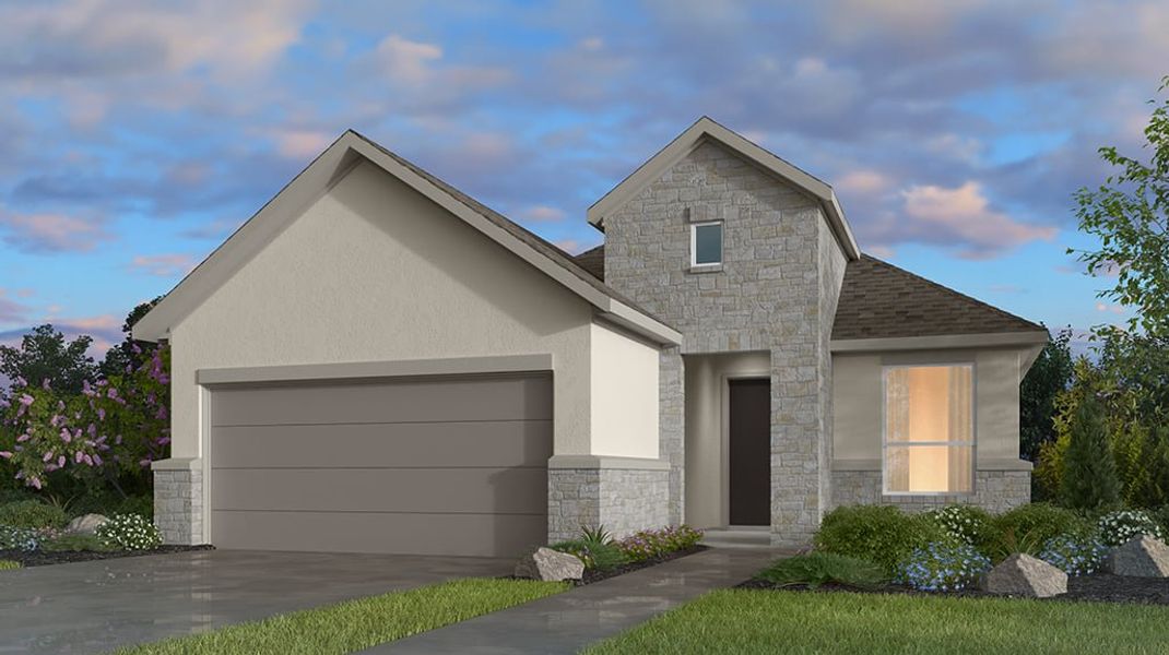 Representative exterior photo of a completed home built from the Sablewood by Taylor Morrison in Nolina 45s, Georgetown, TX (Image 2). Representative exterior photo of a completed home built from the Sablewood by Taylor Morrison in Nolina 45s, Georgetown, TX (Image 2).