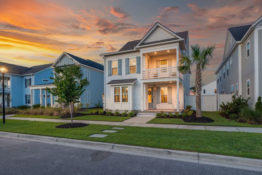 Front exterior of a new home in Nexton, Summerville, SC, highlighting curb appeal (Image 19). Front exterior of a new home in Nexton, Summerville, SC, highlighting curb appeal (Image 19).