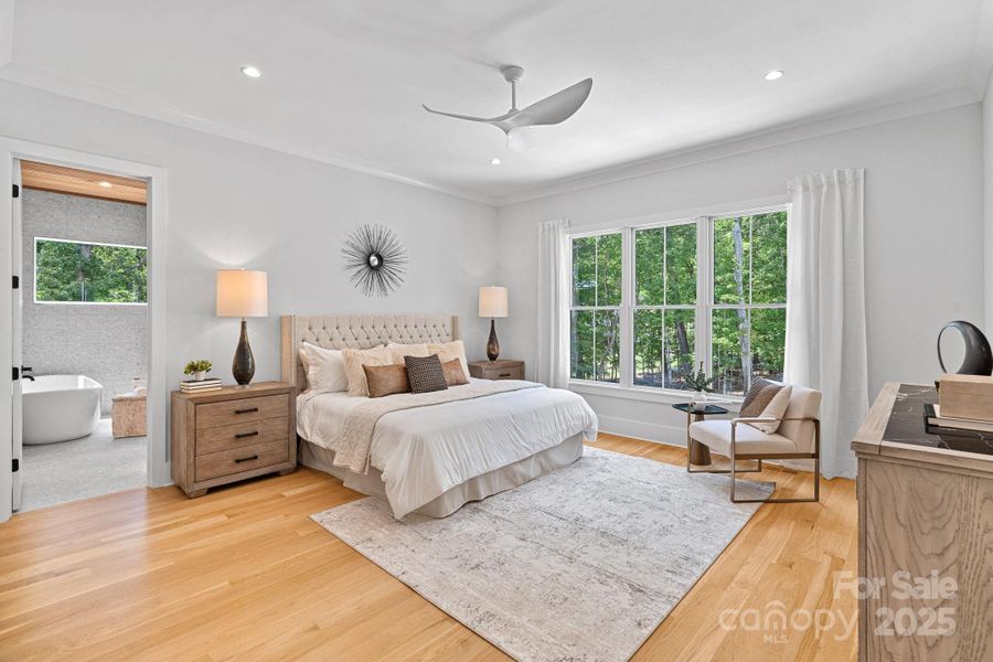 Primary Suite overlooking the pool.
