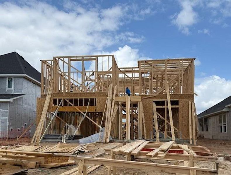 In-progress construction of a new home in Tompkins Reserve, Katy, TX (Image 6).