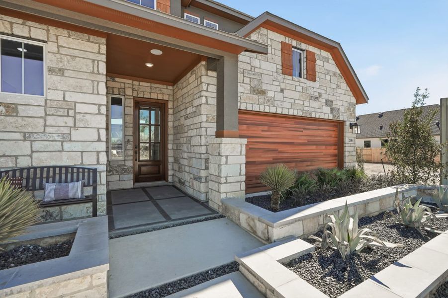 Exterior details and patio area of a home in Prominence, San Antonio (Image 3).
