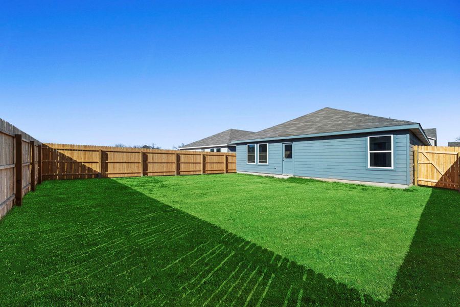 Exterior details and patio area of a home in Friendship Oaks, Fredericksburg (Image 2).