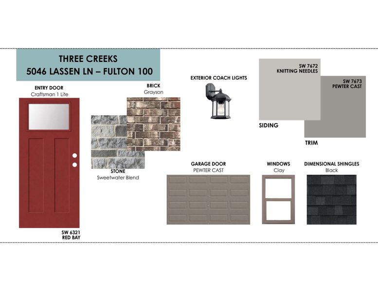 Sample of building materials used in homes in Three Creeks, Belton (Image 12).