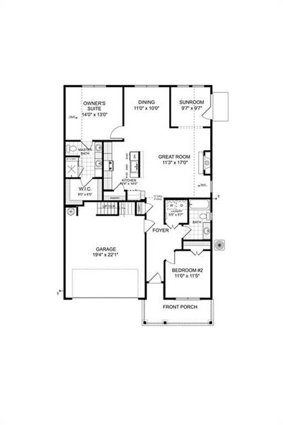 2D floor plan layout of this home in Madeira, Acworth, GA (Image 3).