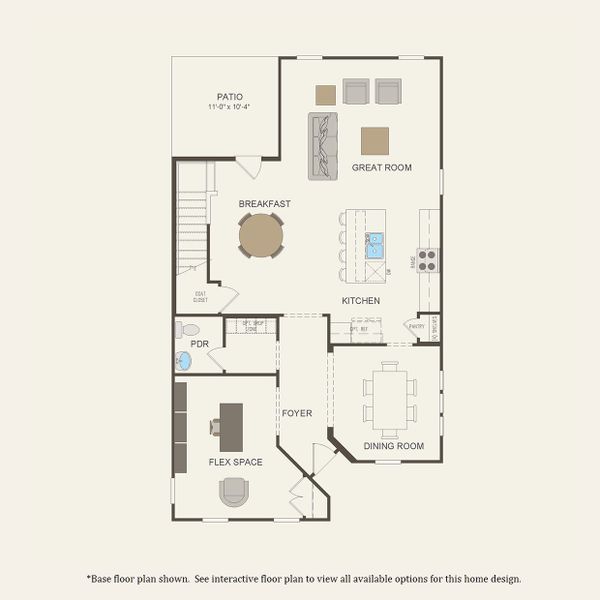 2D floor plan layout for the Marigold by Pulte Homes in Long Savanna, Charleston, SC (Image 4).