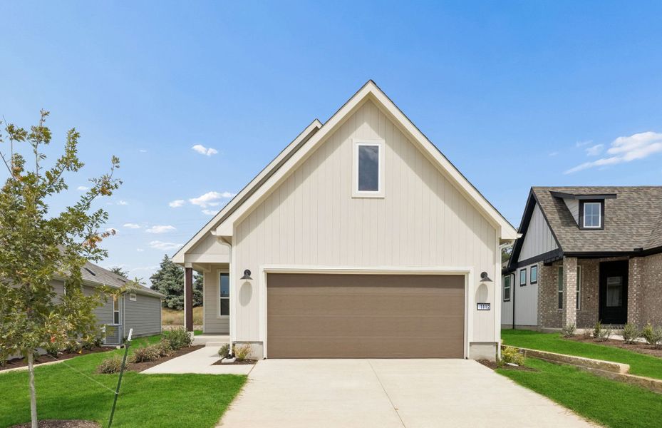 Front exterior of a new home in Sun City Texas, Georgetown, TX, highlighting curb appeal (Image 19). Front exterior of a new home in Sun City Texas, Georgetown, TX, highlighting curb appeal (Image 19).