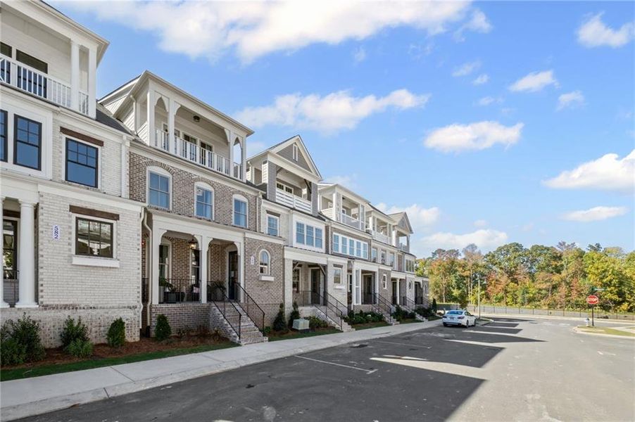 Front exterior of a new home in South on Main, Woodstock, GA, highlighting curb appeal (Image 24).