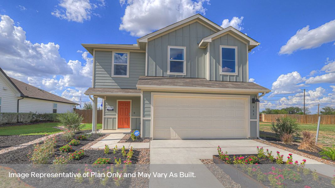 Representative exterior photo of a completed home built from the The Franklin by D.R. Horton in Swenson Heights, Seguin, TX (Image 1). Representative exterior photo of a completed home built from the The Franklin by D.R. Horton in Swenson Heights, Seguin, TX (Image 1).