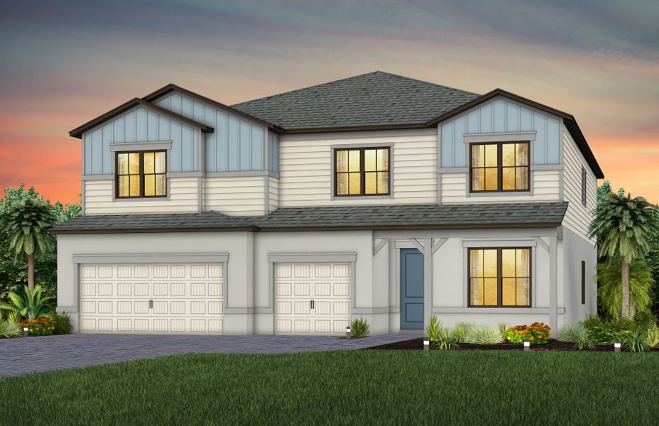 Representative exterior photo of a completed home built from the Upton by Pulte Homes in Reagan Landing, Bradenton, FL (Image 6).