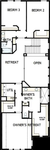 2D floor plan layout of this home in The Retreat at Harvest, Argyle, TX (Image 4).