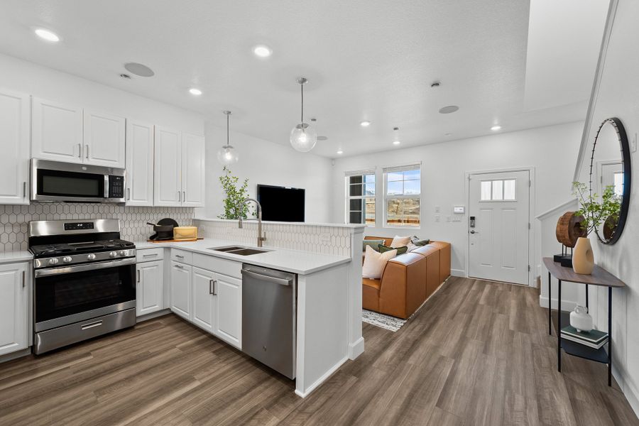 Furnished interior view inside a new home in Trailstone Townhomes - The Westerly Collection, Arvada (Image 7).