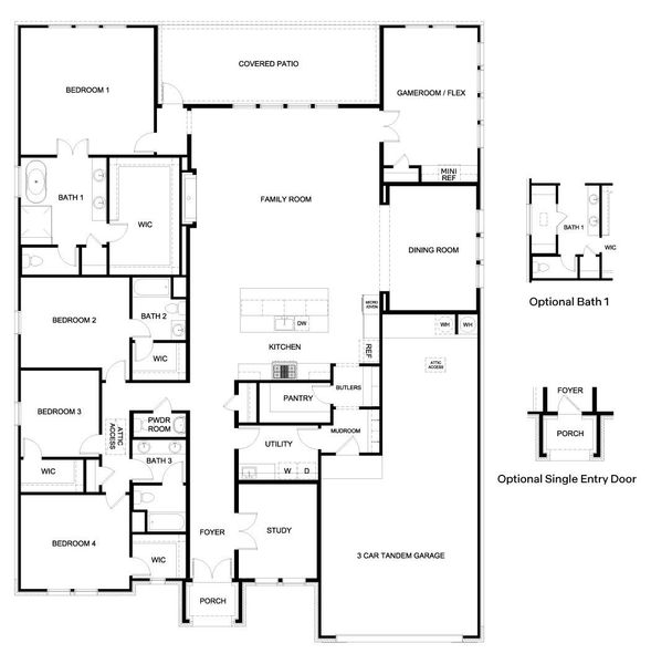 2D floor plan layout of this home in Sola Vista at West Cypress Hills, Spicewood, TX (Image 2). 2D floor plan layout of this home in Sola Vista at West Cypress Hills, Spicewood, TX (Image 2).