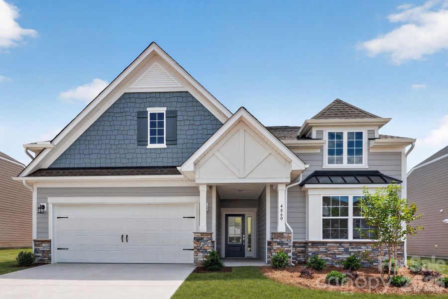 Front exterior of a new home in Roselyn, Lancaster, SC, highlighting curb appeal (Image 2). Front exterior of a new home in Roselyn, Lancaster, SC, highlighting curb appeal (Image 2).