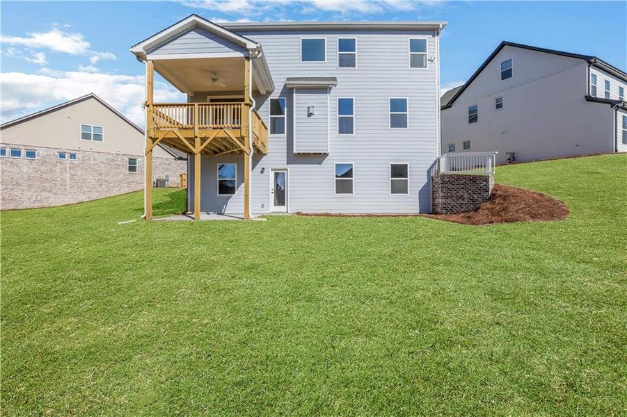 Exterior details and patio area of a home in Cambridge, Flowery Branch (Image 25).