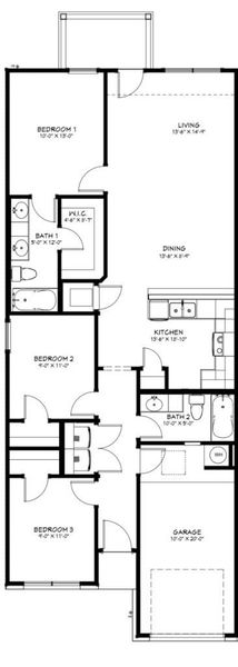 2D floor plan layout for the Nolan by Flintrock Builder in College Park Townhomes, Troy, TX (Image 4). 2D floor plan layout for the Nolan by Flintrock Builder in College Park Townhomes, Troy, TX (Image 4).