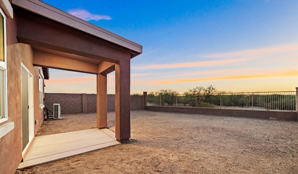 Exterior details and patio area of a home in Entrada Del Toro at Rancho Sahuarita, Sahuarita (Image 21).