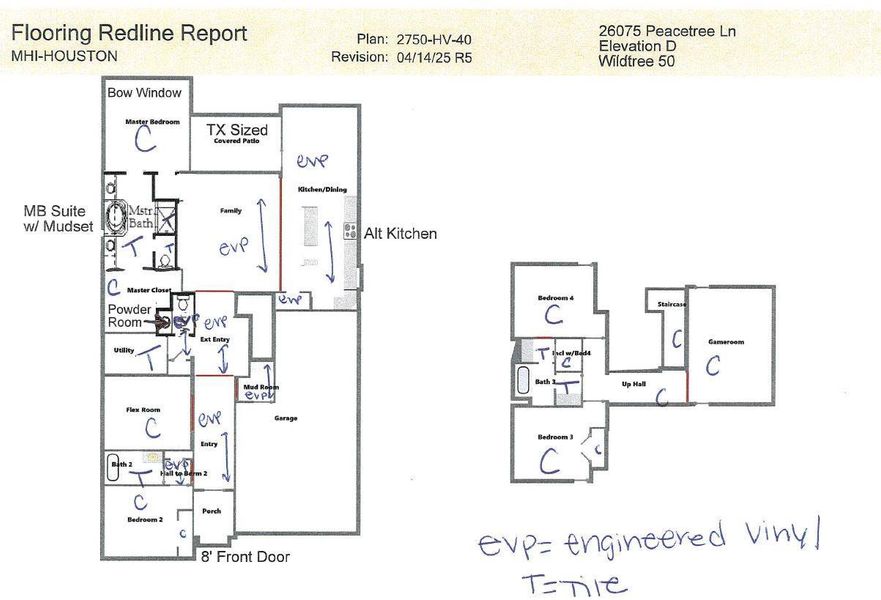 2D floor plan layout of this home in Wildtree, Magnolia, TX (Image 3).