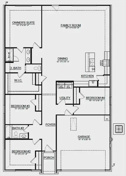 2D floor plan layout for the Grier by Cambridge Homes in Rolling Ridge, Van Alstyne, TX (Image 5).