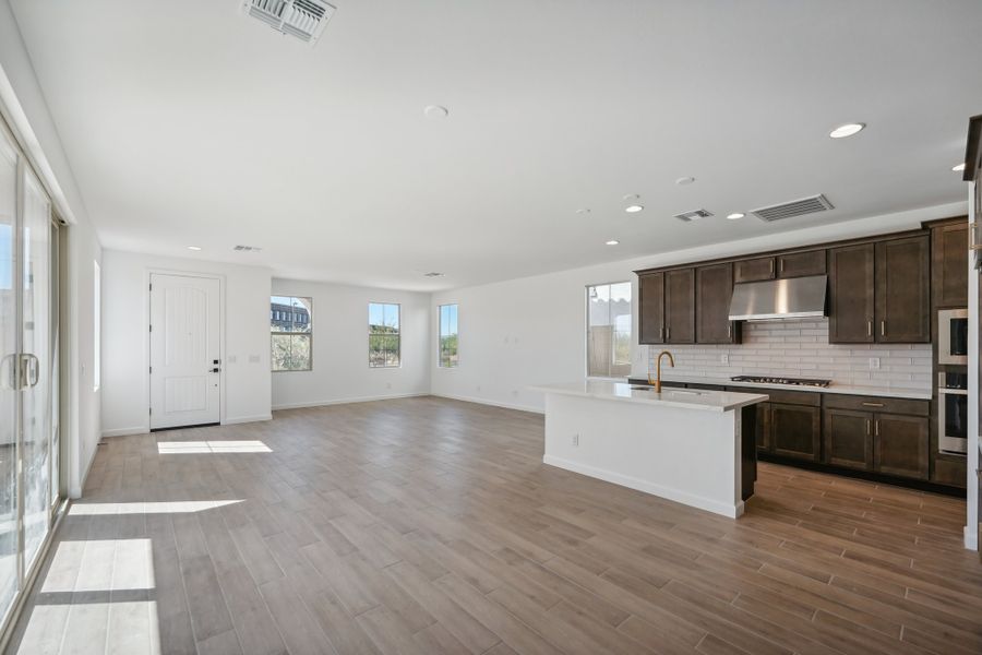 Great room and kitchen