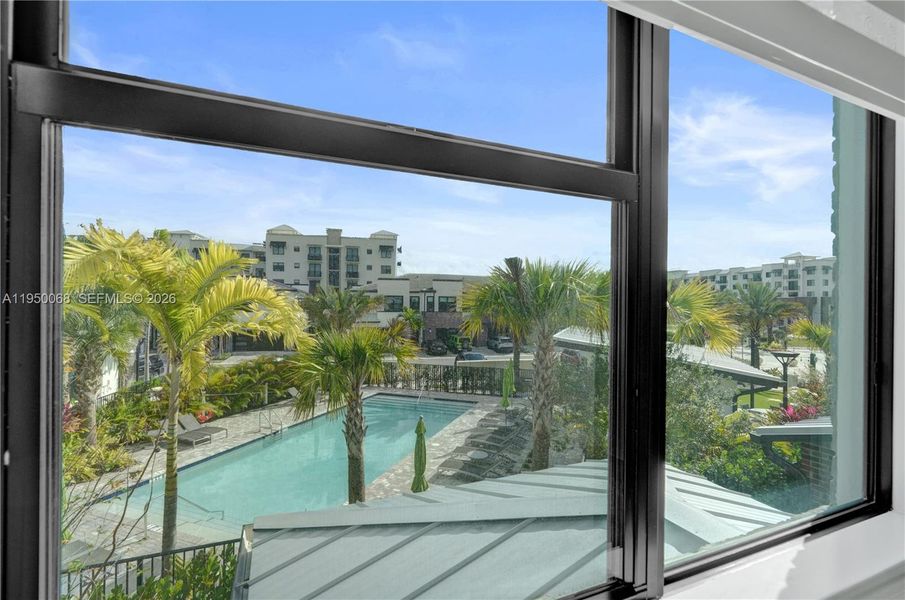 View of the Pool area from the 2nd floor