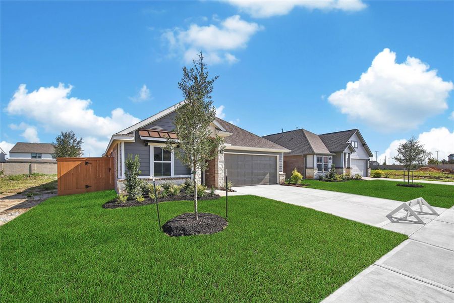 Front exterior of a new home in , Rosharon, TX, highlighting curb appeal (Image 19).