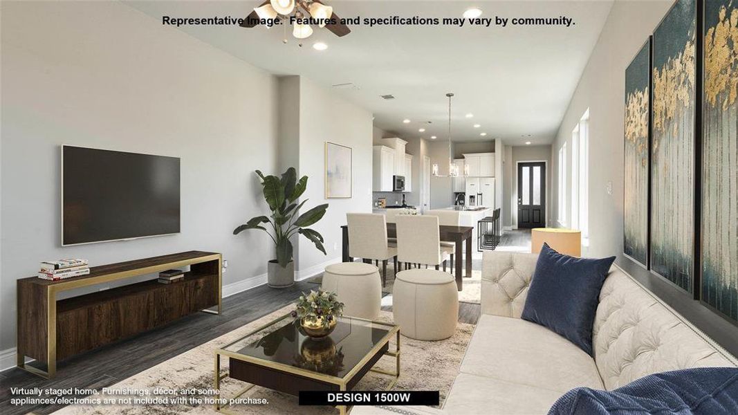 Experience modern living in this spacious open-concept floor plan, featuring a stylish kitchen, elegant dining area, and inviting living space. Perfect for entertaining and everyday comfort. (This is a floorplan graphic) Experience modern living in this spacious open-concept floor plan, featuring a stylish kitchen, elegant dining area, and inviting living space. Perfect for entertaining and everyday comfort. (This is a floorplan graphic)