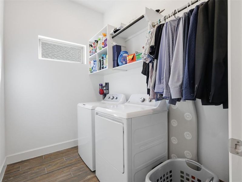 Even the laundry is spacious with tons of natural light!