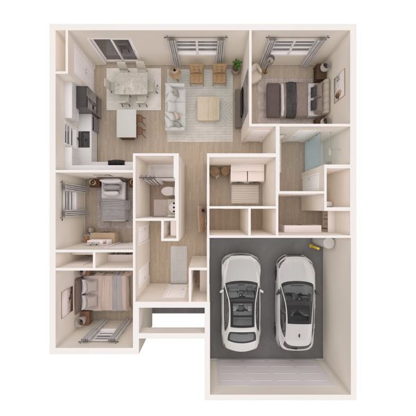 2D floor plan layout for the Azalea II by K. Hovnanian® Homes in Aspire at Citrus Springs, Citrus Springs, FL (Image 4).