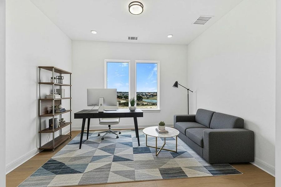 Furnished interior view inside a new home in Lariat - 70', Liberty Hill (Image 17).