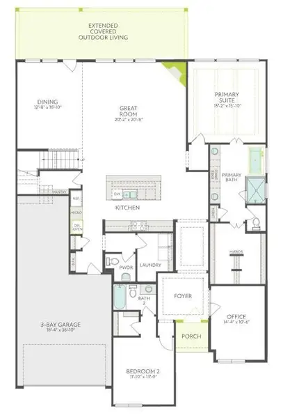 2D floor plan layout of this home in Sienna, Missouri City, TX (Image 3).