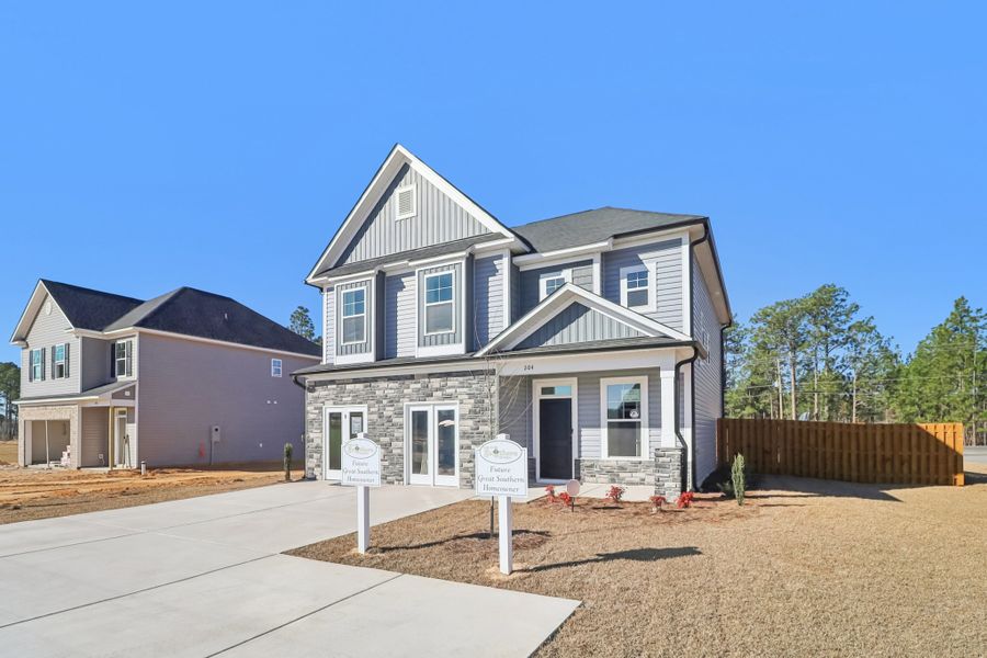 Representative exterior photo of a completed home built from the Makenzie II by Great Southern Homes in Peachtree Hills, Lexington, SC (Image 32).
