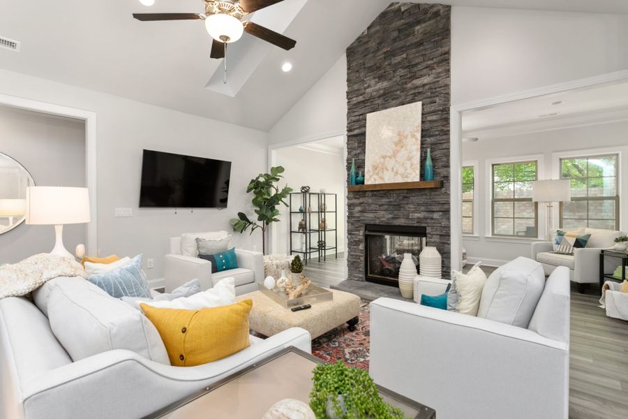 Representative furnished interior of a home built from the Essex by Keystone Homes NC in Weybridge, Burlington (Image 9).