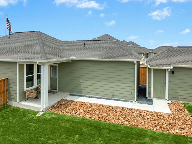 Representative exterior details of a home built from the Bluebonnet by Scott Felder Homes in Mayfair, New Braunfels (Image 24). Representative exterior details of a home built from the Bluebonnet by Scott Felder Homes in Mayfair, New Braunfels (Image 24).