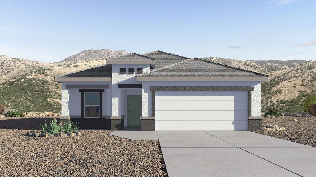 Representative exterior photo of a completed home built from the Dalton by D.R. Horton in Barnett Village, Marana, AZ (Image 16).