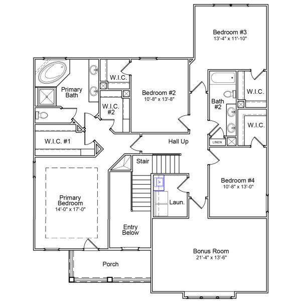 2D floor plan layout of this home in Suter Estates, Easley, SC (Image 3).