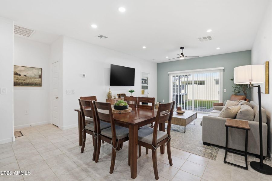 Open concept dining and living room