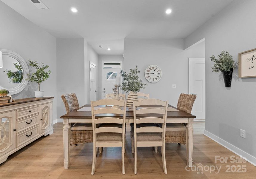 dining area facing the front