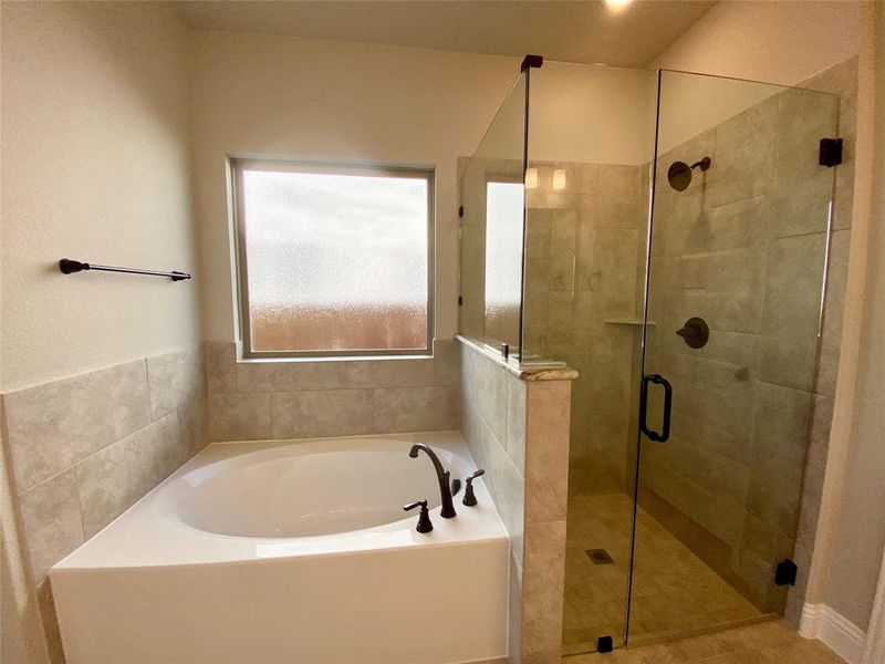 Frameless glass shower with dropped tile pan and 12x24 tile