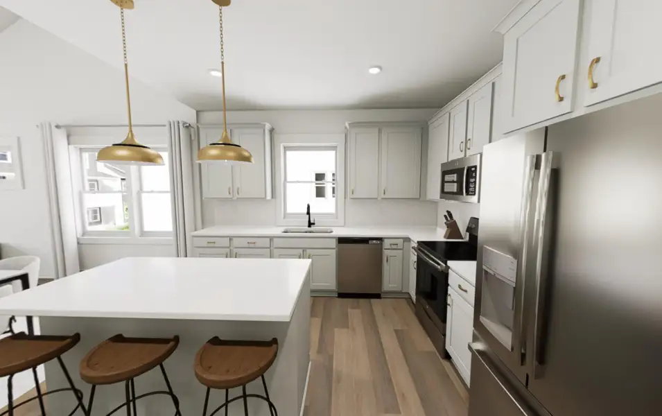 Representative furnished interior of a home built from the Red Rocks by Garman Homes in Allen Park, Raleigh (Image 5).