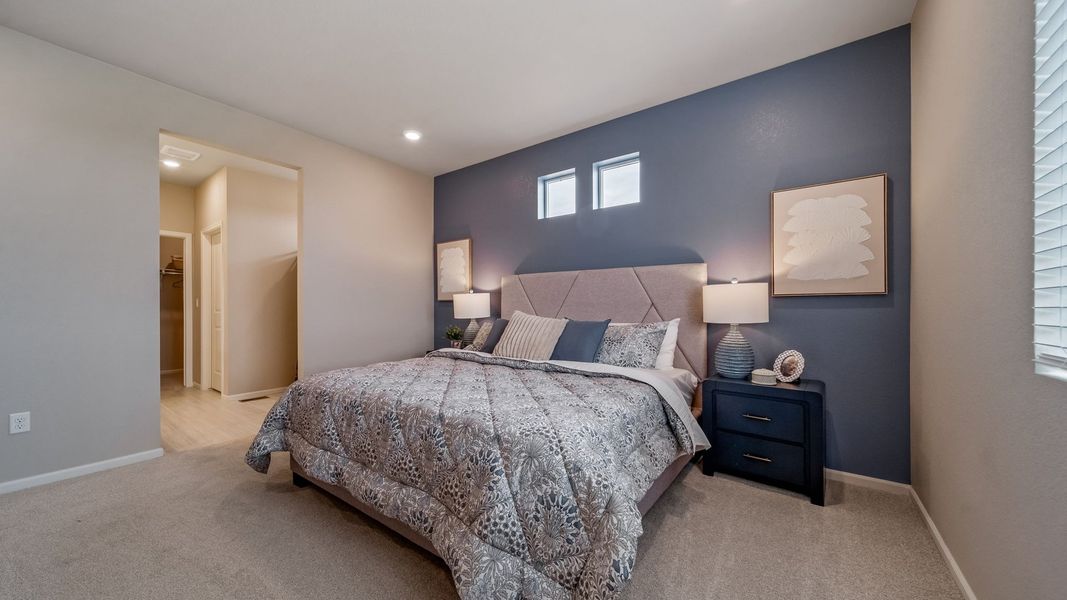 Furnished interior view inside a new home in Thompson River Ranch, Johnstown (Image 20).